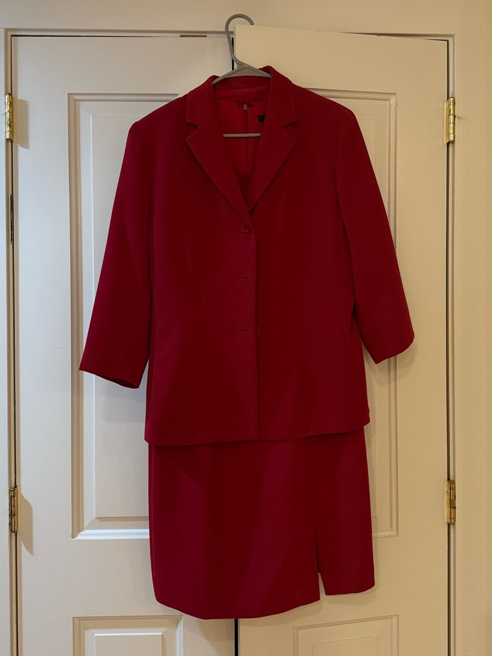 View red dress and suit coat size 10